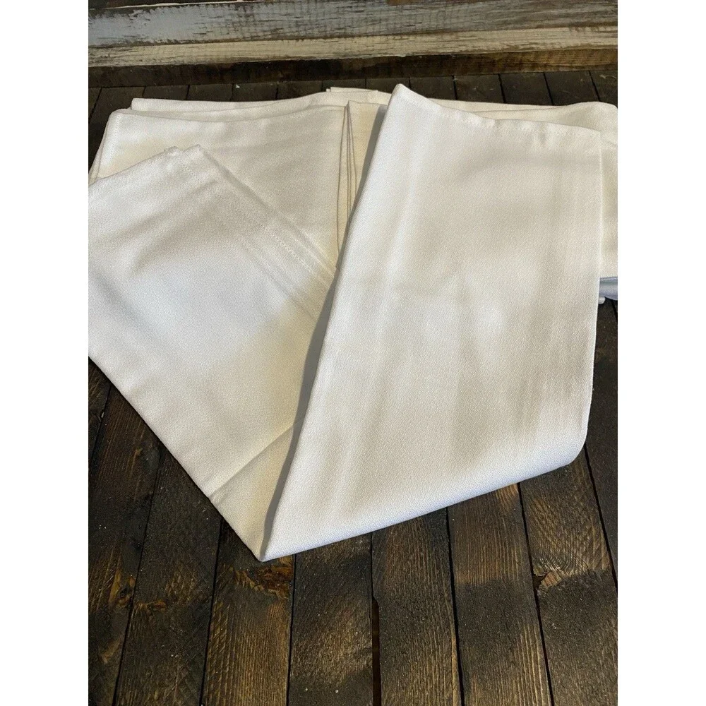 Set Of 12 White Cloth Napkins Washable 21X21 in Fabric Napkins Wedding